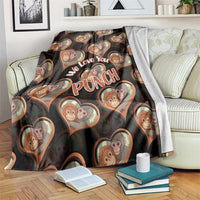 Punch The Monkey Blanket We Love You Seamless Heart Style Black