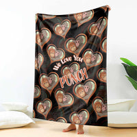 Punch The Monkey Blanket We Love You Seamless Heart Style Black