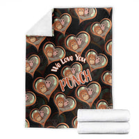 Punch The Monkey Blanket We Love You Seamless Heart Style Black