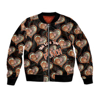 Punch The Monkey Bomber Jacket We Love You Seamless Heart Style Black