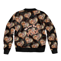 Punch The Monkey Bomber Jacket We Love You Seamless Heart Style Black