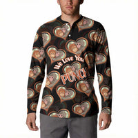 Punch The Monkey Button Sweatshirt We Love You Seamless Heart Style Black