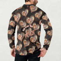 Punch The Monkey Button Sweatshirt We Love You Seamless Heart Style Black