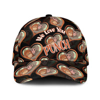 Punch The Monkey Classic Cap We Love You Seamless Heart Style Black