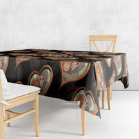 Punch The Monkey Tablecloth We Love You Seamless Heart Style Black