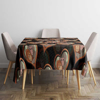 Punch The Monkey Tablecloth We Love You Seamless Heart Style Black