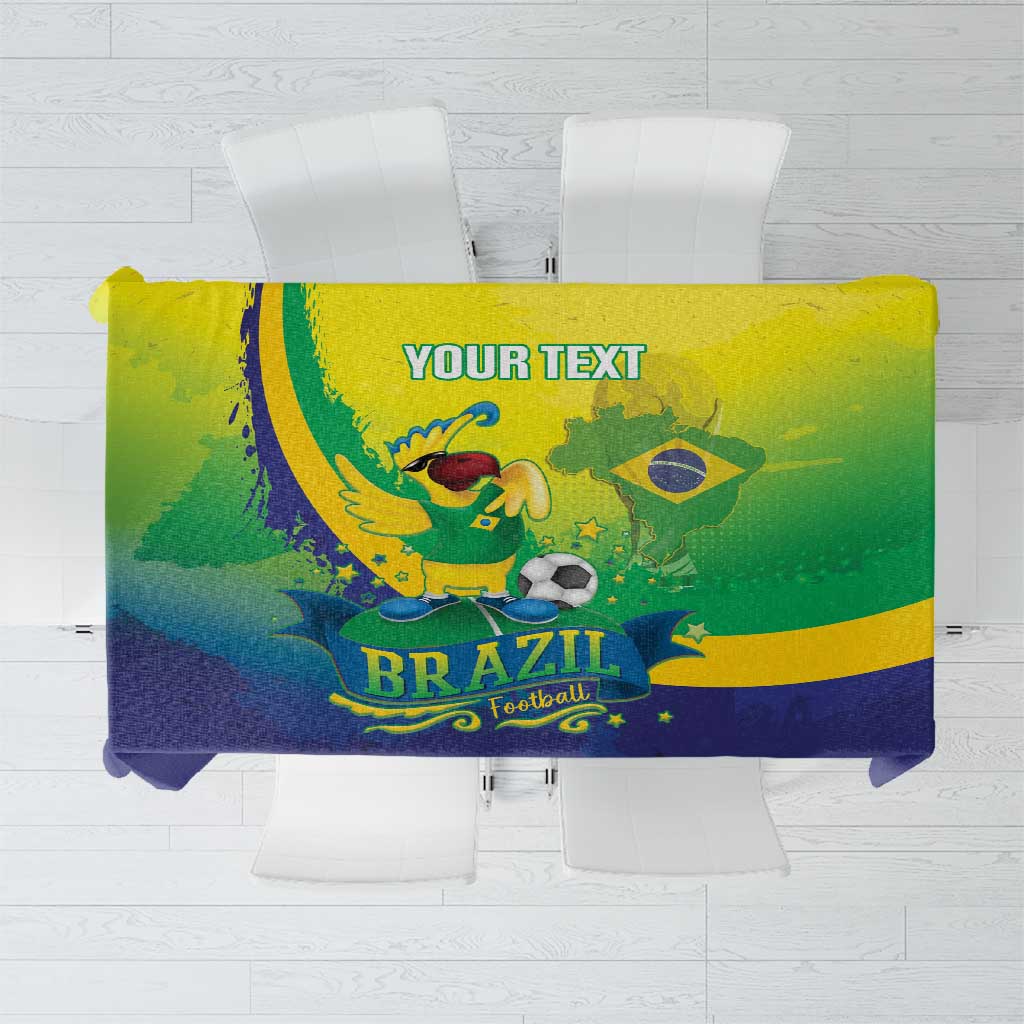Brazil Football 2026 Custom Tablecloth Come On Selecao Brasil Parrot Mascot