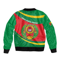 Cape Verde 1975-1992 Sleeve Zip Bomber Jacket Unidade Trabalho Progresso