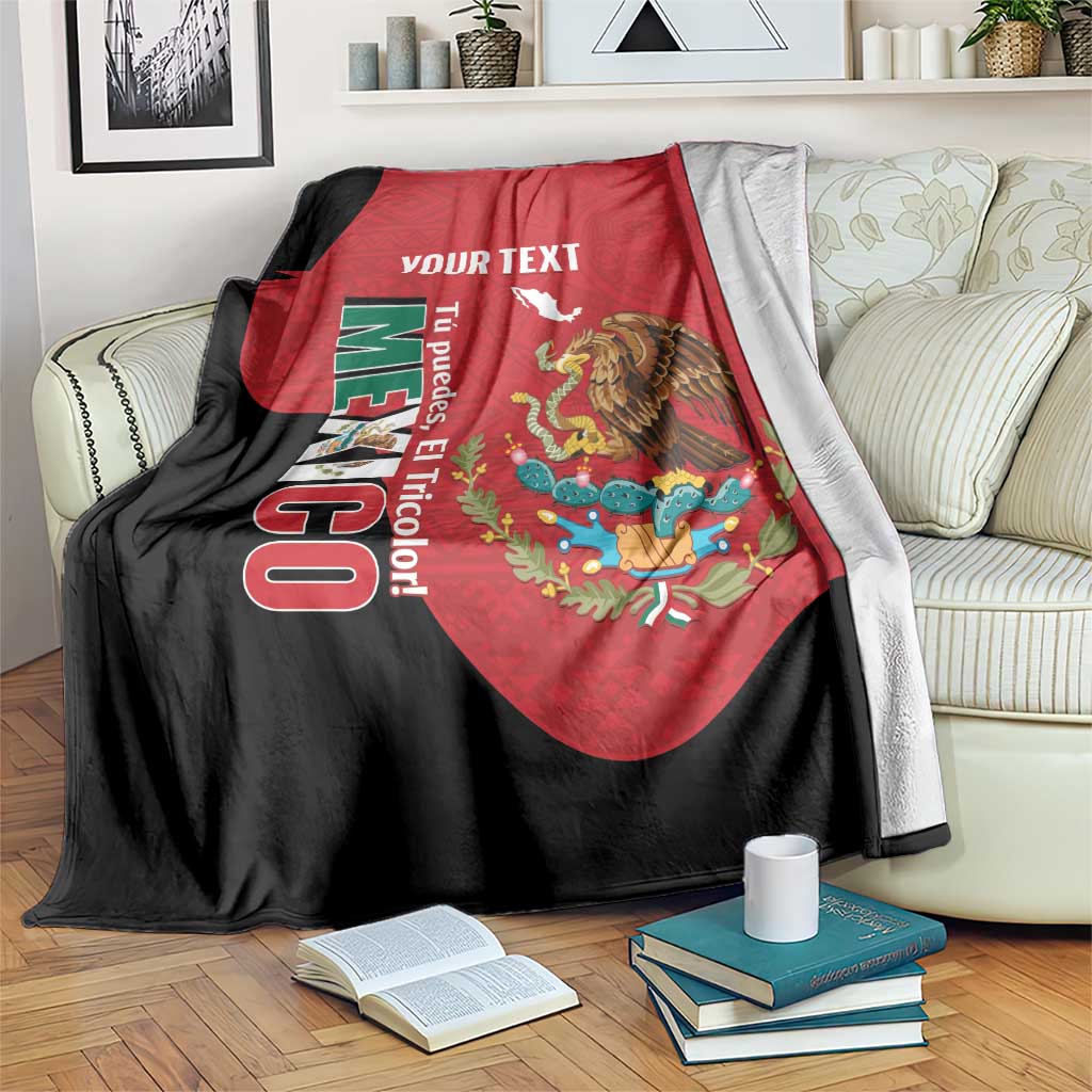 Custom Mexico Football Blanket Tu Puedes El Tricolor Red - Wonder Print Shop