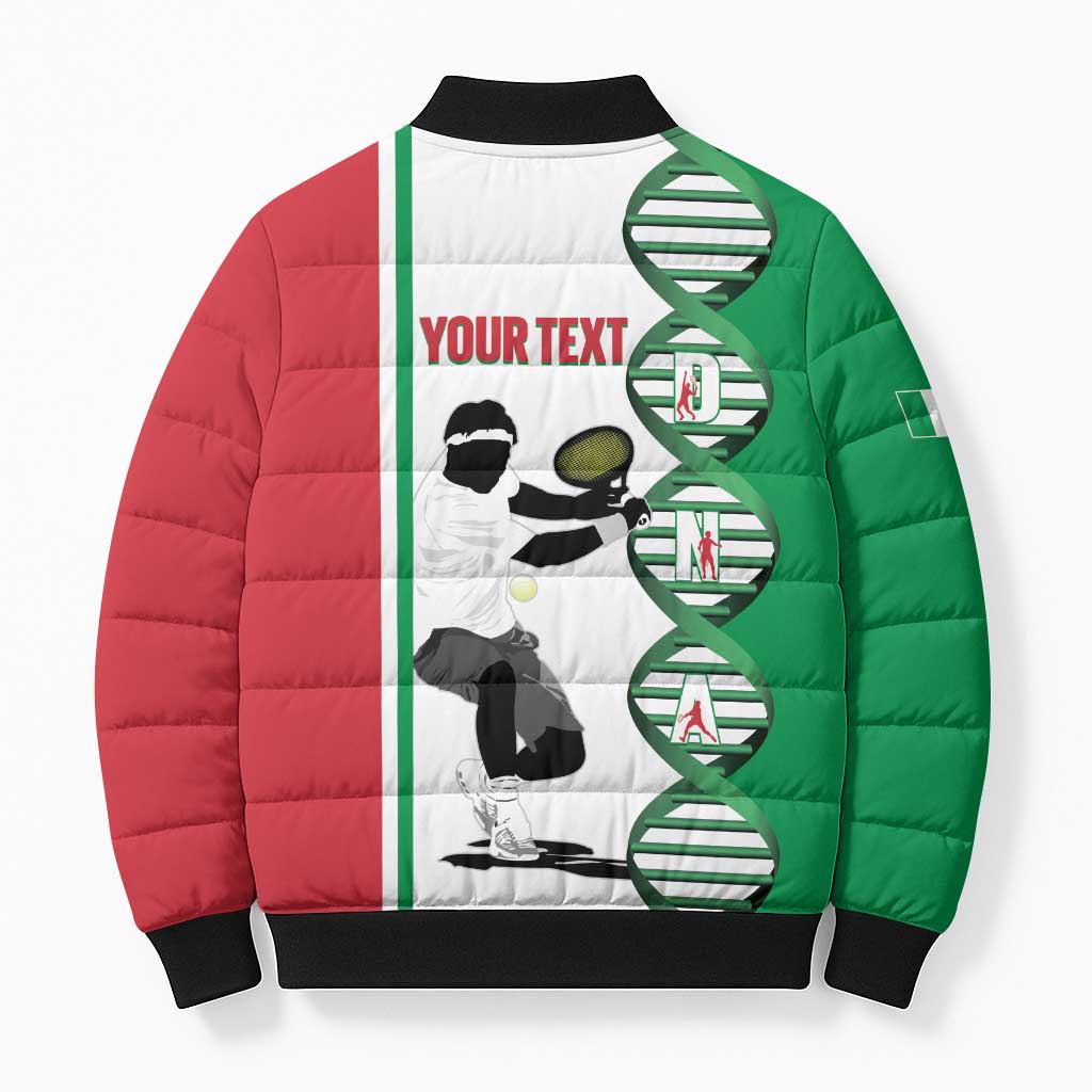Personalised Italy Tennis Bomber Puffer Jacket Its In My DNA - Wonder Print Shop
