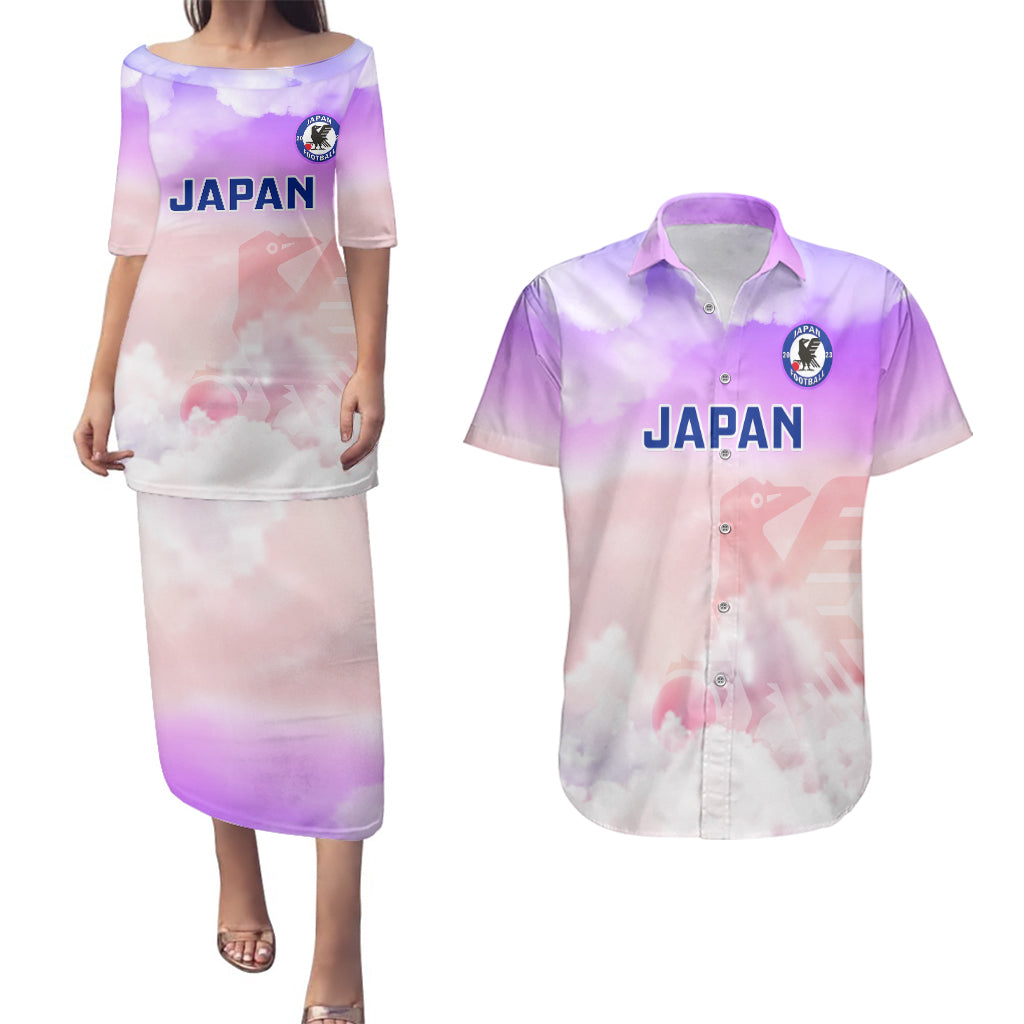 Japan Football Couples Matching Puletasi Dress and Hawaiian Shirt Go Nadeshiko 2023 World Cup - Wonder Print Shop