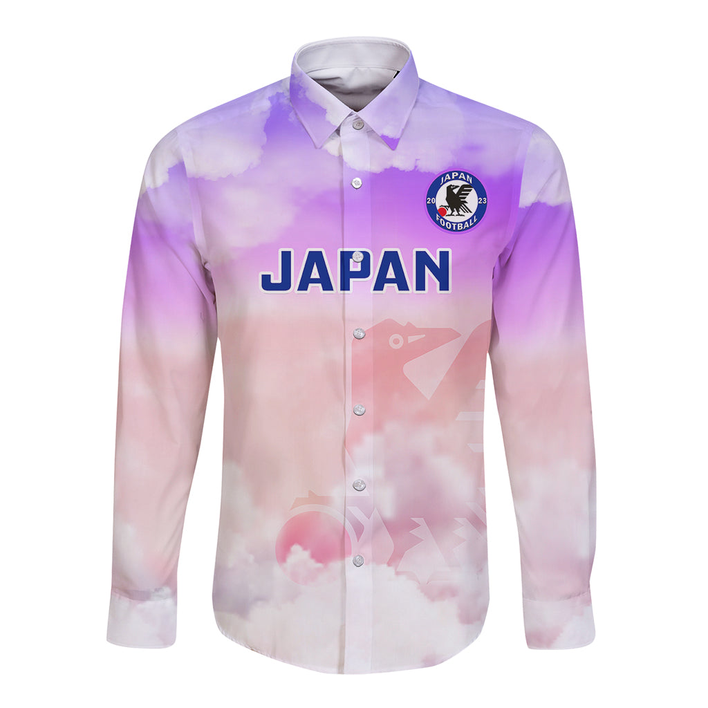 Japan Football Long Sleeve Button Shirt Go Nadeshiko 2023 World Cup - Wonder Print Shop