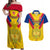 Colombia Football Couples Matching Off Shoulder Maxi Dress and Hawaiian Shirt Las Chicas Superpoderosas 2023 World Cup - Wonder Print Shop