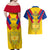 Colombia Football Couples Matching Off Shoulder Maxi Dress and Hawaiian Shirt Las Chicas Superpoderosas 2023 World Cup - Wonder Print Shop