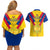 Colombia Football Couples Matching Off Shoulder Short Dress and Hawaiian Shirt Las Chicas Superpoderosas 2023 World Cup - Wonder Print Shop