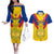 Colombia Football Couples Matching Off The Shoulder Long Sleeve Dress and Hawaiian Shirt Las Chicas Superpoderosas 2023 World Cup - Wonder Print Shop