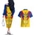 Colombia Football Couples Matching Off The Shoulder Long Sleeve Dress and Hawaiian Shirt Las Chicas Superpoderosas 2023 World Cup - Wonder Print Shop