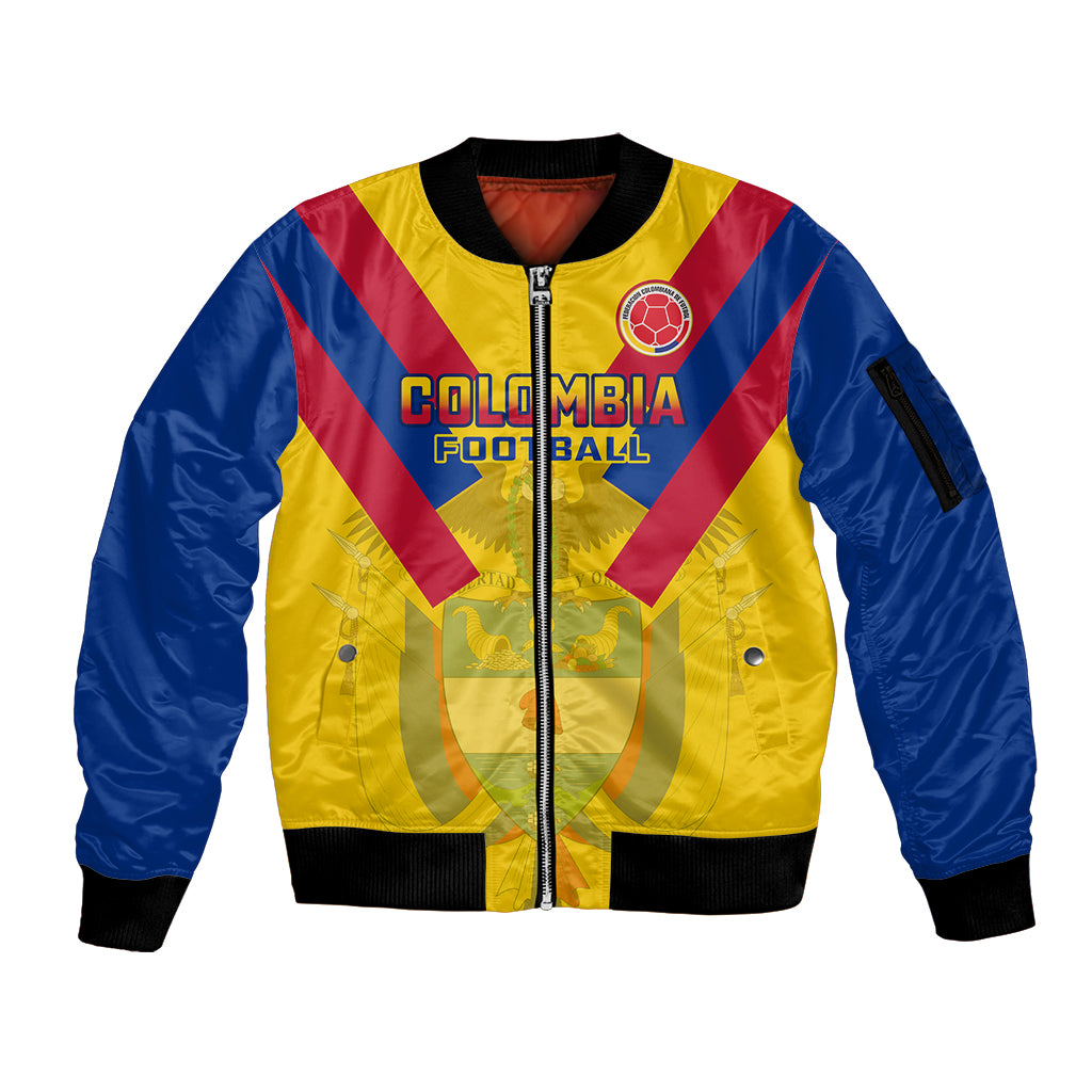 Colombia Football Sleeve Zip Bomber Jacket Las Chicas Superpoderosas 2023 World Cup - Wonder Print Shop