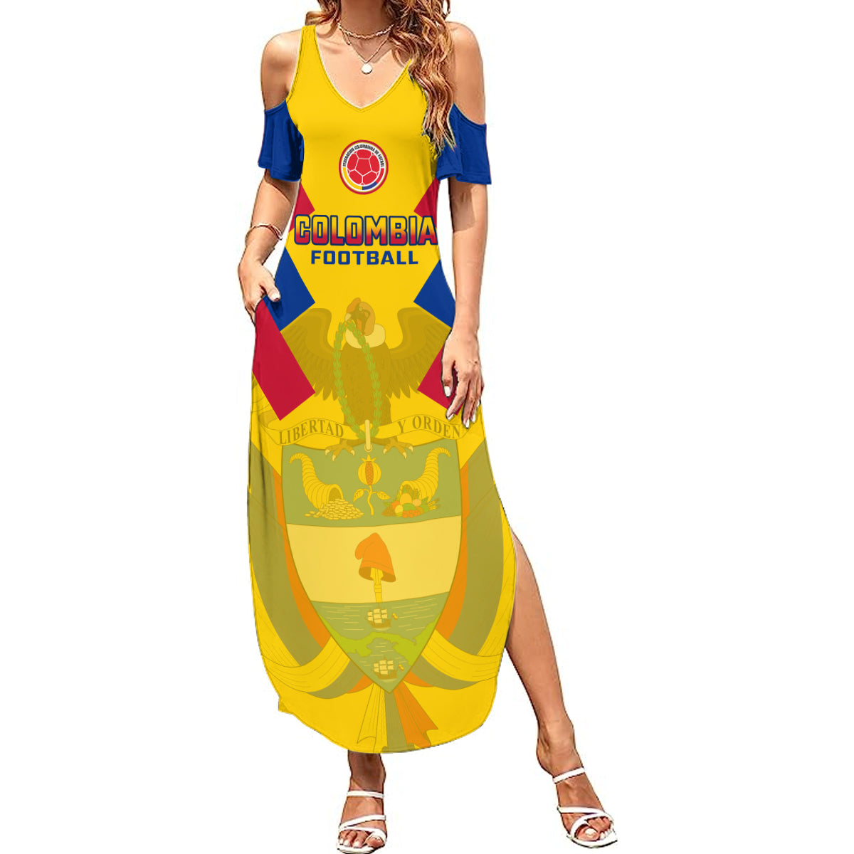 Colombia Football Summer Maxi Dress Las Chicas Superpoderosas 2023 World Cup - Wonder Print Shop