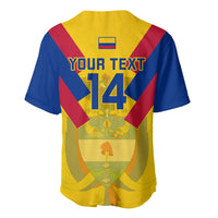 Colombia football jersey back with flag, 'Your Text' and number 14, button front