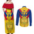 Custom Colombia Football Couples Matching Off Shoulder Maxi Dress and Long Sleeve Button Shirts Las Chicas Superpoderosas 2023 World Cup - Wonder Print Shop