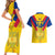 Custom Colombia Football Couples Matching Short Sleeve Bodycon Dress and Hawaiian Shirt Las Chicas Superpoderosas 2023 World Cup - Wonder Print Shop