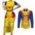 Custom Colombia Football Couples Matching Short Sleeve Bodycon Dress and Long Sleeve Button Shirts Las Chicas Superpoderosas 2023 World Cup - Wonder Print Shop