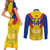 Custom Colombia Football Couples Matching Short Sleeve Bodycon Dress and Long Sleeve Button Shirts Las Chicas Superpoderosas 2023 World Cup - Wonder Print Shop