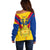 Custom Colombia Football Off Shoulder Sweater Las Chicas Superpoderosas 2023 World Cup - Wonder Print Shop