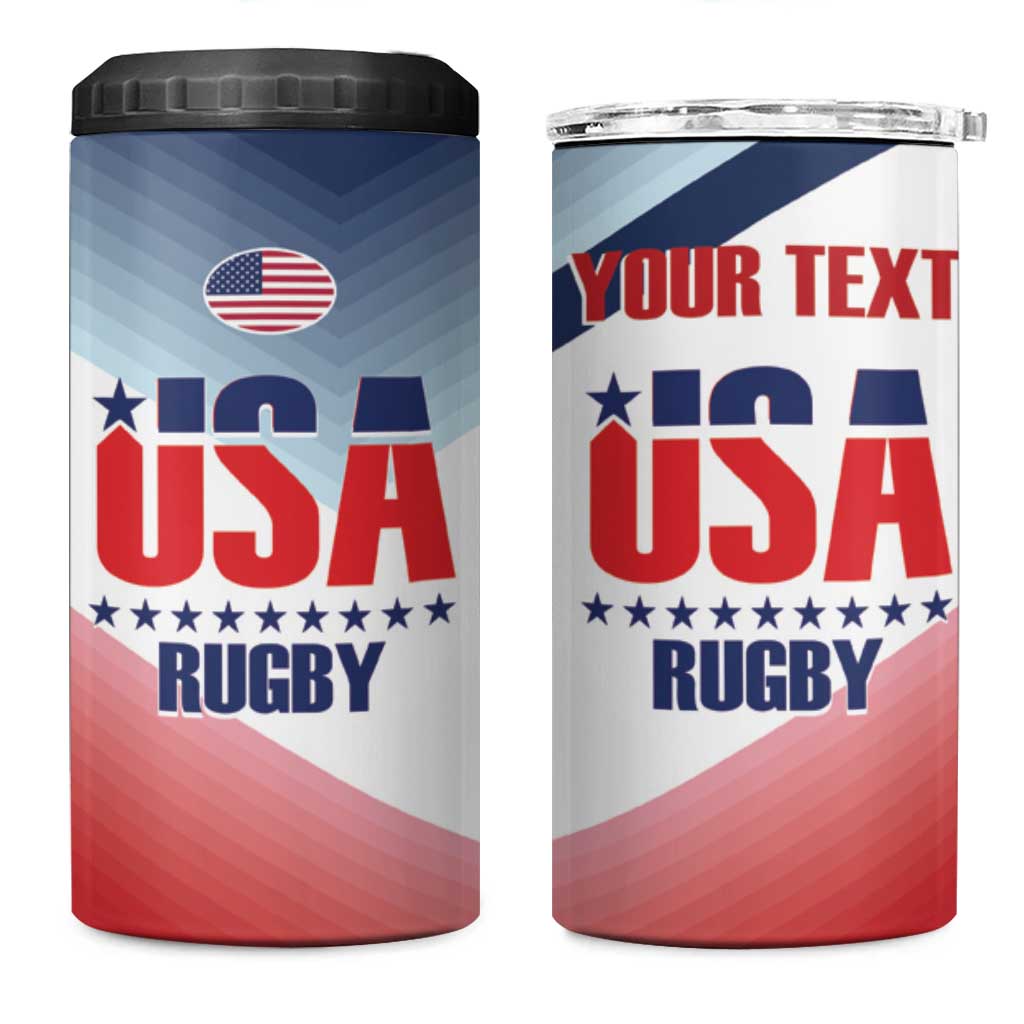 Personalized USA Rugby 4 in 1 Can Cooler Tumbler 2024 Simple Style - Wonder Print Shop