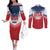 Custom USA Rugby Couples Matching Off The Shoulder Long Sleeve Dress and Long Sleeve Button Shirt 2024 Simple Style