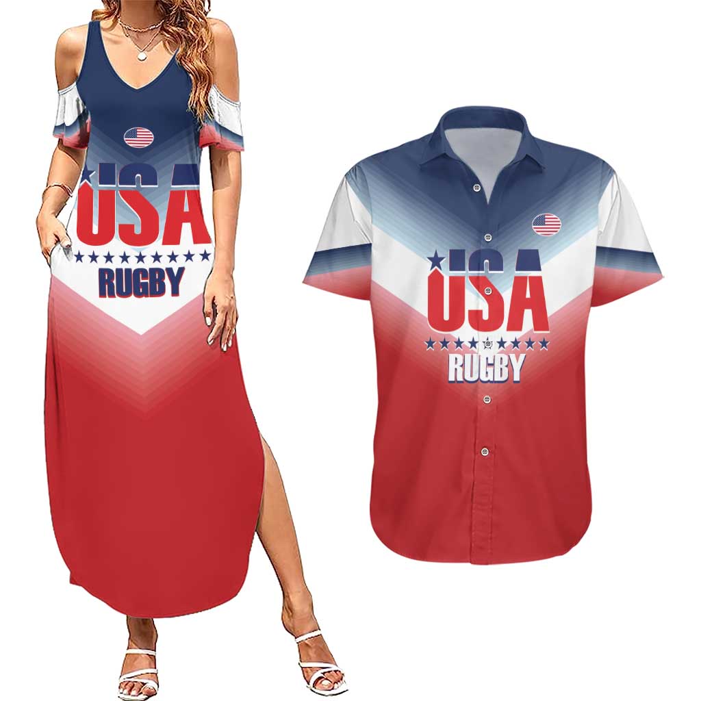 Custom USA Rugby Couples Matching Summer Maxi Dress and Hawaiian Shirt 2024 Simple Style - Wonder Print Shop