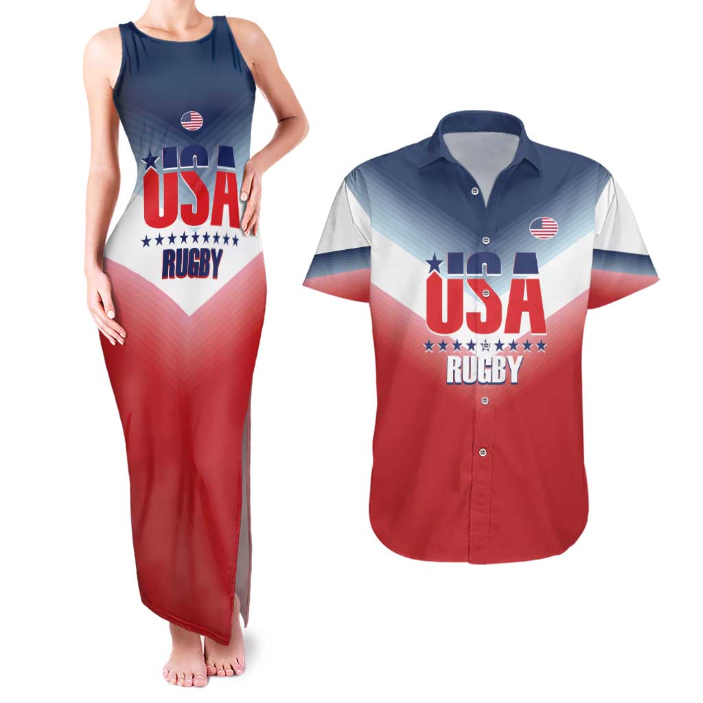 Custom USA Rugby Couples Matching Tank Maxi Dress and Hawaiian Shirt 2024 Simple Style - Wonder Print Shop