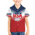 Custom USA Rugby Family Matching Off Shoulder Short Dress and Hawaiian Shirt 2024 Simple Style - Wonder Print Shop