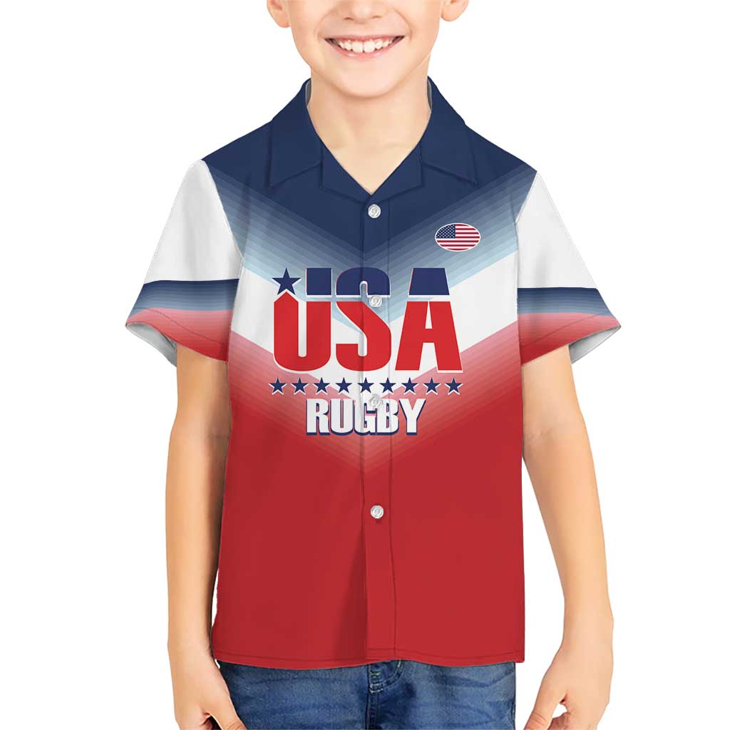 Custom USA Rugby Kid Hawaiian Shirt 2024 Simple Style - Wonder Print Shop