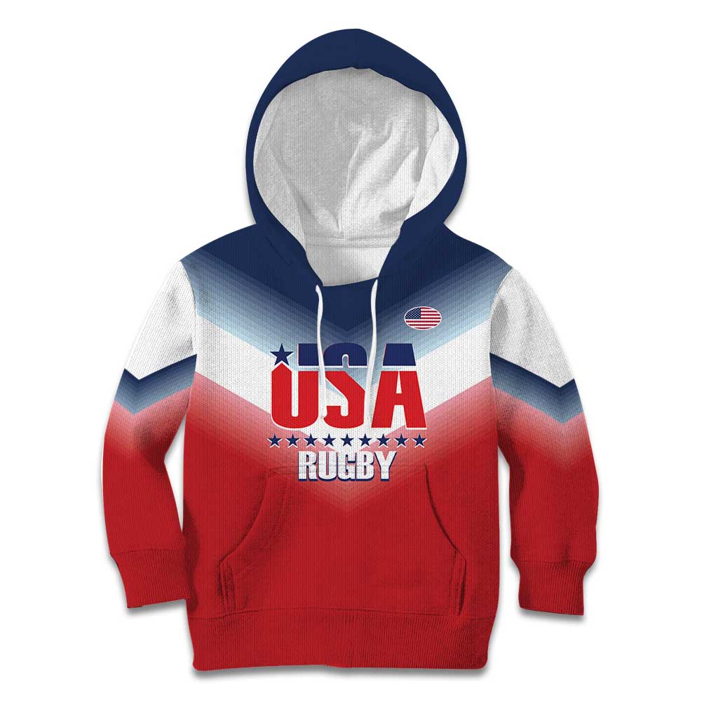 Custom USA Rugby Kid Hoodie 2024 Simple Style - Wonder Print Shop