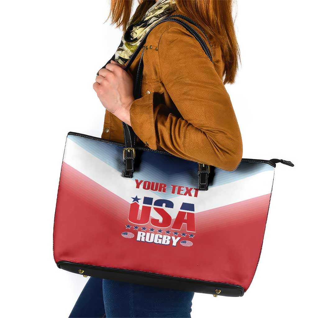 Custom USA Rugby Leather Tote Bag 2024 Simple Style