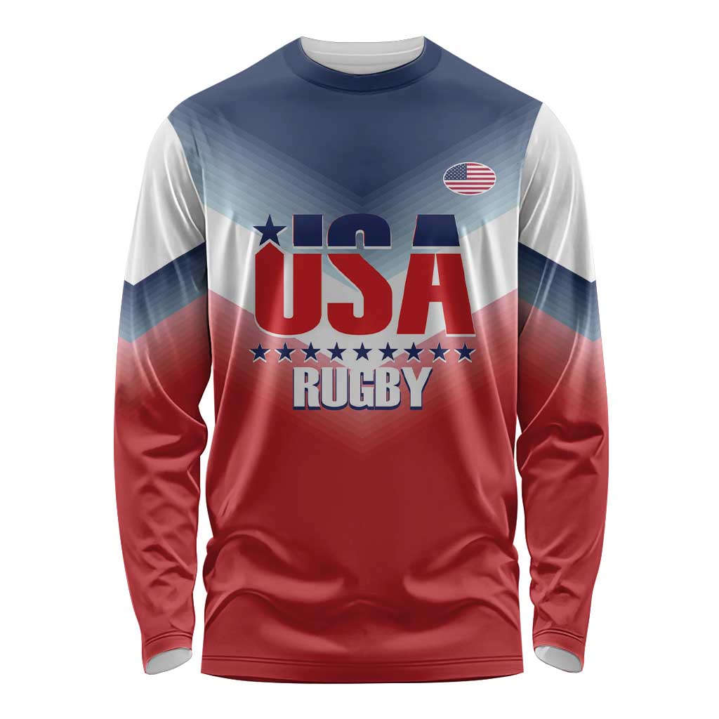 Custom USA Rugby Long Sleeve Shirt 2024 Simple Style - Wonder Print Shop