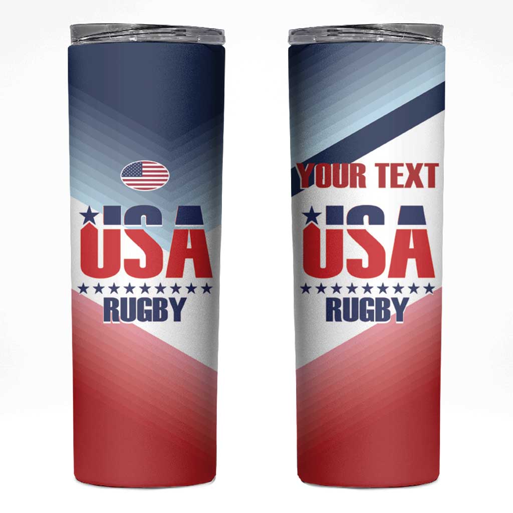 Personalized USA Rugby Skinny Tumbler 2024 Simple Style