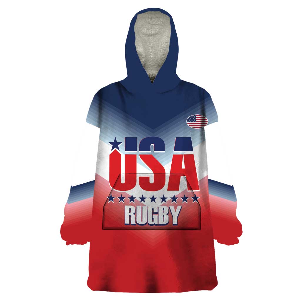 Custom USA Rugby Wearable Blanket Hoodie 2024 Simple Style