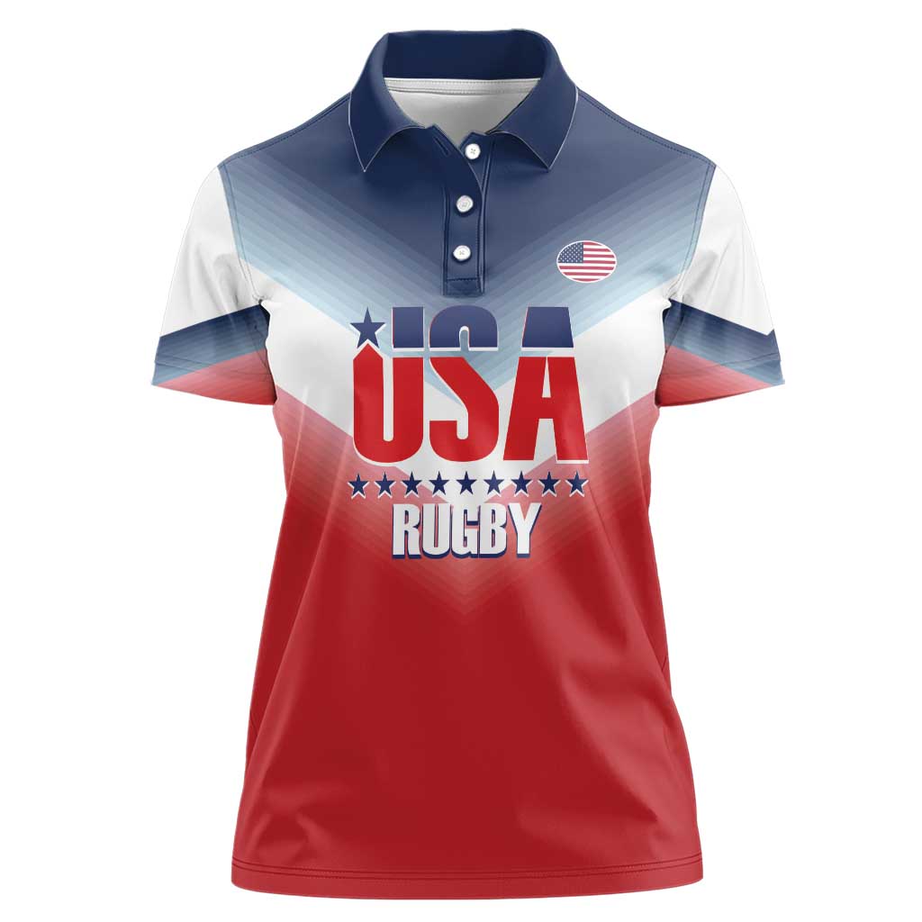 Custom USA Rugby Women Polo Shirt 2024 Simple Style