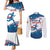 Custom USA Athletics Couples Matching Mermaid Dress and Long Sleeve Button Shirt 2024 United States Flag Curve Style