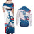 Custom USA Athletics Couples Matching Off Shoulder Maxi Dress and Long Sleeve Button Shirt 2024 United States Flag Curve Style - Wonder Print Shop