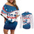 Custom USA Athletics Couples Matching Off Shoulder Short Dress and Long Sleeve Button Shirt 2024 United States Flag Curve Style - Wonder Print Shop