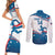 Custom USA Athletics Couples Matching Short Sleeve Bodycon Dress and Long Sleeve Button Shirt 2024 United States Flag Curve Style - Wonder Print Shop