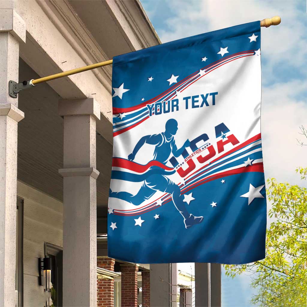 Custom USA Athletics Garden Flag 2024 United States Flag Curve Style - Wonder Print Shop