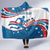 Custom USA Athletics Hooded Blanket 2024 United States Flag Curve Style