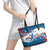 Custom USA Athletics Leather Tote Bag 2024 United States Flag Curve Style