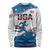 Custom USA Athletics Long Sleeve Shirt 2024 United States Flag Curve Style - Wonder Print Shop