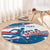 Custom USA Athletics Round Carpet 2024 United States Flag Curve Style